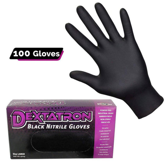 Dextatron Black Nitrile Gloves